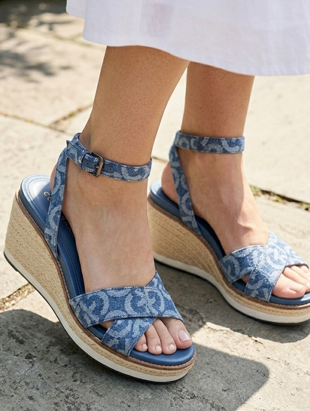 COLE HAAN Cloudfeel Espadrille Wedge Sandals | 6B